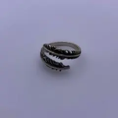 90s old シルバー925 フェザーデザイン リング 羽 サイズ可変のサムネイル