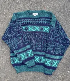 総柄　ニット　短丈　GX1000 passport dime HUF FUC 似