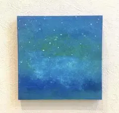【原画：ハガキサイズ】　ターコイズブルーの星空　オイルパステル画 原画：ハガキサイズ】 ターコイズブルーの星空 オイルパステル画 | Mercari