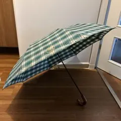 折りたたみ傘　グリーン　チェック