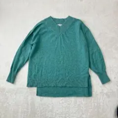 エニィファム ニット セーター グリーン Ｆ Ｖネック カシミヤ混 長袖 秋冬のサムネイル