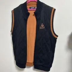 ⭐︎激レア未使用⭐︎le coq sportif 冬用ノースリーブベスト黒/オレンジ