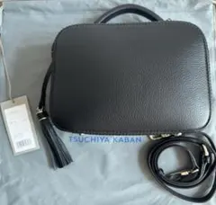 【美品】土屋鞄 クラルテ スウィングミニショルダー バッグ ブラック フリンジ
