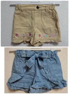 セット売り メゾピアノ ハートポケットショートパンツ 刺繍ショートパンツ90cm