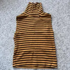 ZARA Trafaluc マスタード/ブラック ストライプ ノースリーブ S