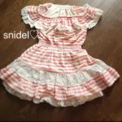 snidel❤️オフショ 肩出し ピンクボーダーワンピース