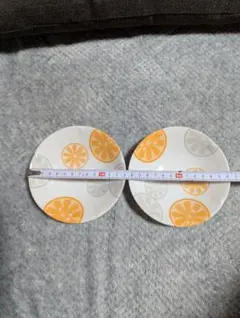たち吉　オレンジスライス模様の皿 2枚セット
