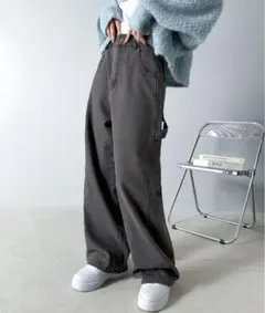 JaVa メンズライク ペインター ツイル ＆ ワイド デニム パンツ Mサイズ