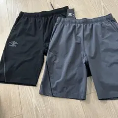 umbro ショートパンツ 黒・グレー　L 2点セット　アンブロ　ハーフパンツ