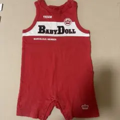 BABY DOLL ベビードール　赤 タンクトップロンパース 80