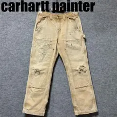 雰囲気襤褸 ペンキcarhartt ダブルニー　ペインターパンツ フェード