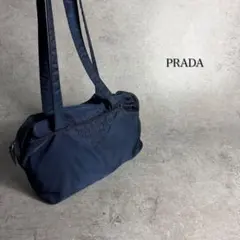 PRADA プラダ ナイロン ショルダーバッグ ネイビー ロゴ レディース 肩掛のサムネイル