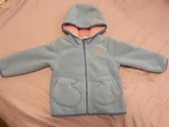 水色フリースジャケット フード付き