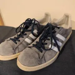 アディダス　グレー スエード スニーカー 3本ストライプ　27.5cm