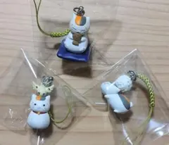 夏目友人帳 徒然根付ストラップ3 ニャンコ先生 座布団