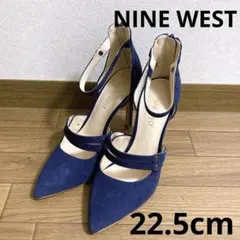 NINE WEST ナインウエスト　スエード　ブルー　アンクルベルト　パンプスのサムネイル