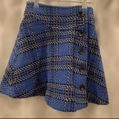 snidel 美品　ブルーチェック柄 フレアスカート