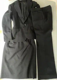 ブラックスカートパンツスーツセット9号