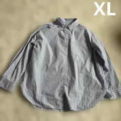 GU XL ストライプ ボタンアップシャツ