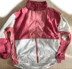 赤と白の軽量ジップアップジャケット