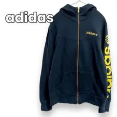 adidas アディダス ジップアップパーカー ブラック／ゴールド S