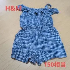 H&M ノースリーブ ワンピース ギンガムチェック 150cm