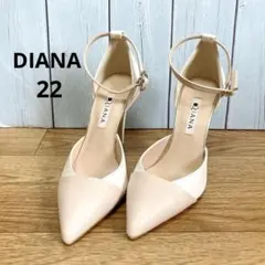 DIANA アンクルストラップ パンプス バイカラー　ピンク白　サンダル22cmのサムネイル