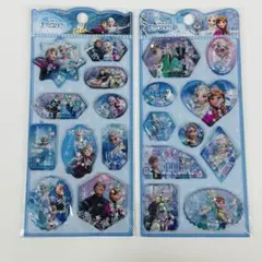 アナ雪　アナと雪の女王　ウォーターシール　2枚セット　ぷっくり　3D シール