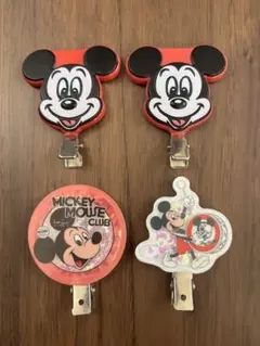 美品☆ディズニー ミッキーマウス ヘアクリップ 4点セット