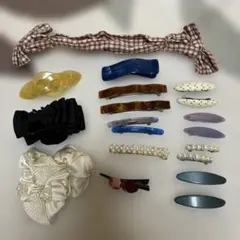 ヘアクリップとシュシュのセット