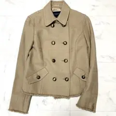 極美品 バーバリーロンドン リネン混 ナポレオンコート シャドーノバチェック