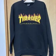 THRASHER フレイムロゴ スウェット XL ブラック