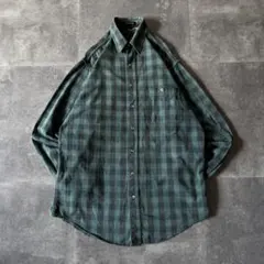 90-00s Eddie Bauer ネルシャツ チェック 緑 L A495