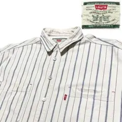 【訳あり品】90s リーバイス　ストライプ　打ち込みボタン　ワークシャツ