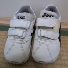 アシックス キッズシューズ 18.5cm　ホワイト/ネイビー/レッド