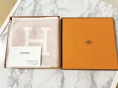 HERMES ピンク Hロゴ タオルハンカチ