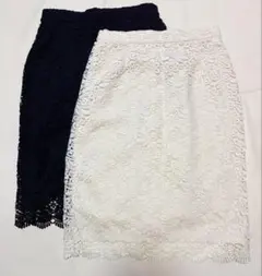 【ユニクロ】レース タイトスカート 白黒2色セット M