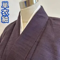 ◎KP113 単衣 紬 身丈148.5cm 夏用 広襟 着物 正絹