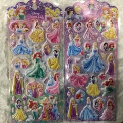 Disney プリンセス シール 2シートセット　ぷっくりシール　ぷくぷくシール