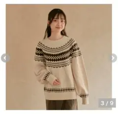 chocoさん × しまむらコラボ 求心柄ニットプルオーバー LLサイズ
