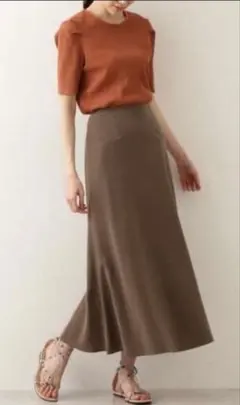 NATURAL BEAUTY ブラウン フレアスカート Sのサムネイル