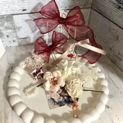 キッズ髪飾り七五三⭐︎和洋装大リボン⭐︎ヘアパーツ3歳7歳【子供用】ローズ☆パール