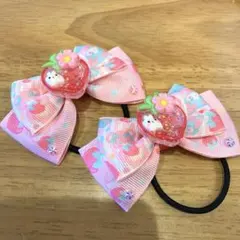 【バラ売り可】大きめ 8cmほど 夢かわ　カラフルリボンヘアゴム