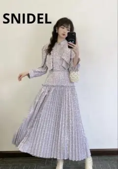 2025年最新】SNIDEl プリントプリーツワンピース 00の人気アイテム
