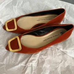 FABIO RUSCONI オレンジ フラットシューズ