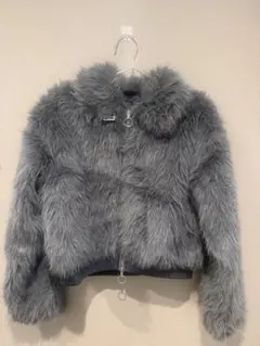 グレー ファーコート ショート丈