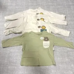 値下げ不可　西松屋　長袖Tシャツ　くまさん　ライオン　4枚セットのサムネイル