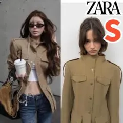 ZARA ループディテールフィットブレザー ライトカーキ XS - メルカリ