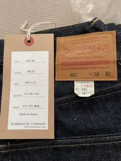 新品未使用　WAREHOUSE ウエアハウス Lot800 OR W36 L32のサムネイル