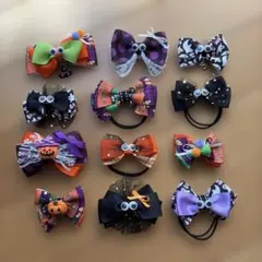 ハンドメイド　ヘアゴム　リボン　子供　キッズ　ヘアクリップ　ハロウィン